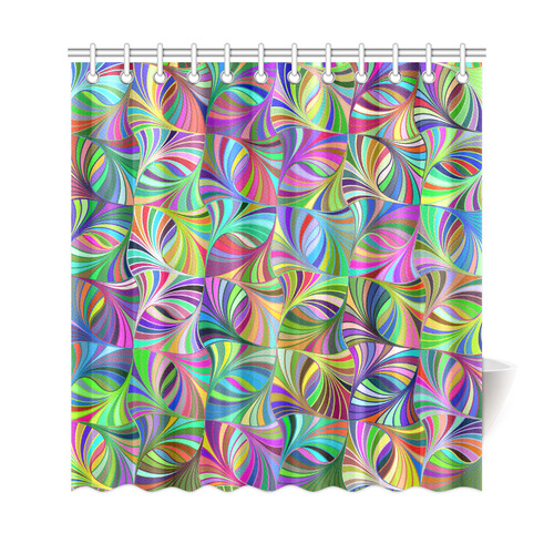 Colorful Red Blue Green Yellow Abstract Geometric Shower Curtain 69"x72"