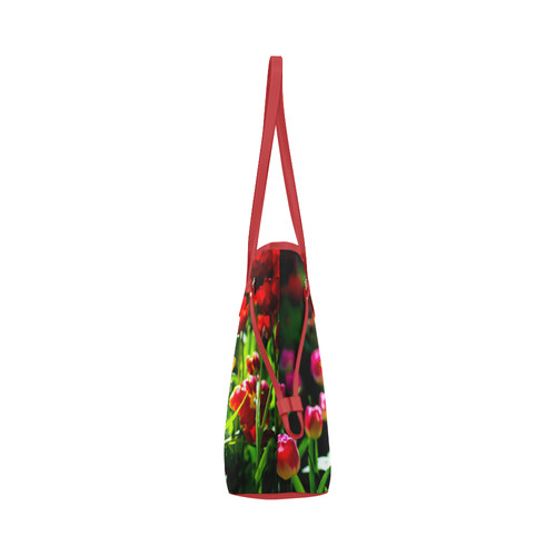 Colorful tulip flowers chic spring floral beauty Clover Canvas Tote Bag (Model 1661)