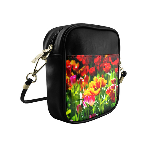 Tulip Flower Colorful Beautiful Spring Floral Sling Bag (Model 1627)