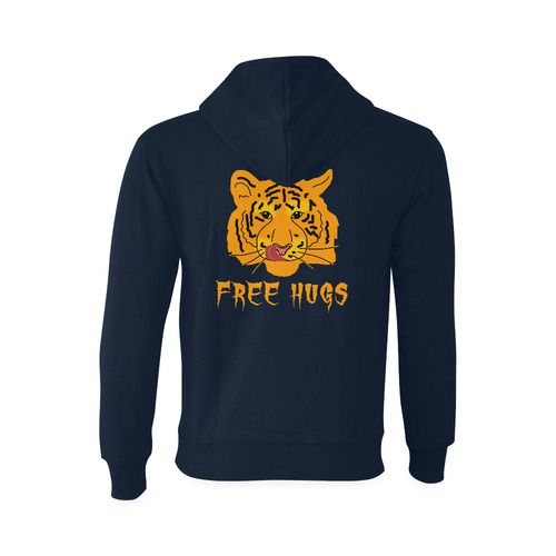 Tiger Licks His Lips Free Hugs Funny Romantic Oceanus Hoodie Sweatshirt (Model H03)