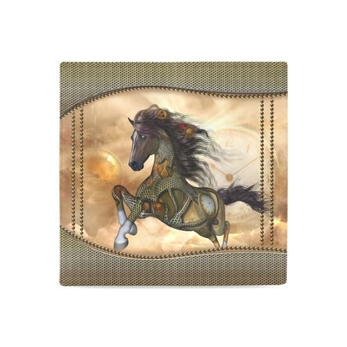 Aweseome steampunk horse, golden Women's Leather Wallet (Model 1611)