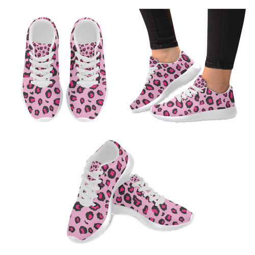 Pink Leopard Women's Running Shoes/Large Size (Model 020)