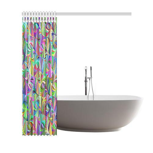 Colorful Red Blue Green Yellow Abstract Geometric Shower Curtain 69"x72"