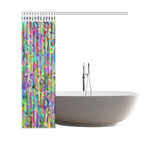 Colorful Red Blue Green Yellow Abstract Geometric Shower Curtain 69"x70"