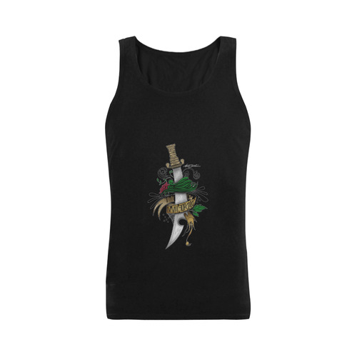 Symbolic Sword Men's Shoulder-Free Tank Top (Model T33)