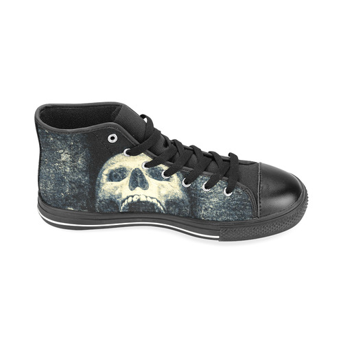 White Human Skull In A Pagan Shrine Halloween Cool Men’s Classic High Top Canvas Shoes /Large Size (Model 017)