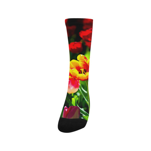 Tulip Flower Colorful Beautiful Spring Floral Trouser Socks