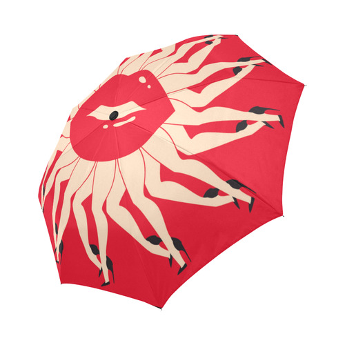 家居woman legs dance Red Lip Auto-Foldable Umbrella (Model U04)