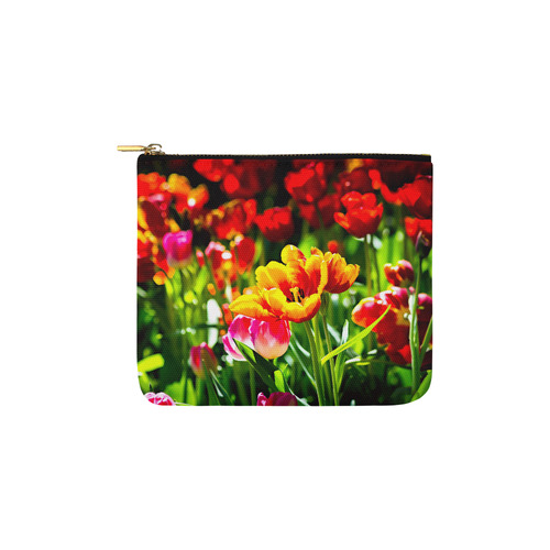 Tulip Flower Colorful Beautiful Spring Floral Carry-All Pouch 6''x5''