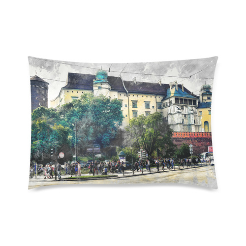 Cracow Krakow city art Custom Zippered Pillow Case 20"x30"(Twin Sides)