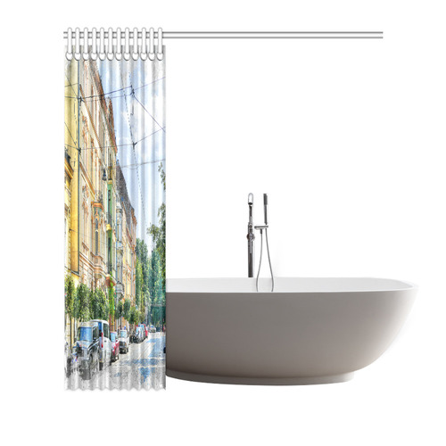 Cracow Krakow city art Shower Curtain 66"x72"