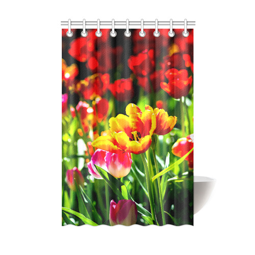 Tulip Flower Colorful Beautiful Spring Floral Shower Curtain 48"x72"