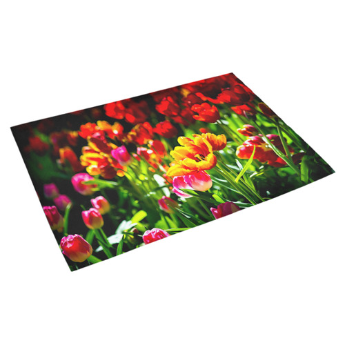 Colorful tulip flowers chic spring floral beauty Azalea Doormat 30" x 18" (Sponge Material)