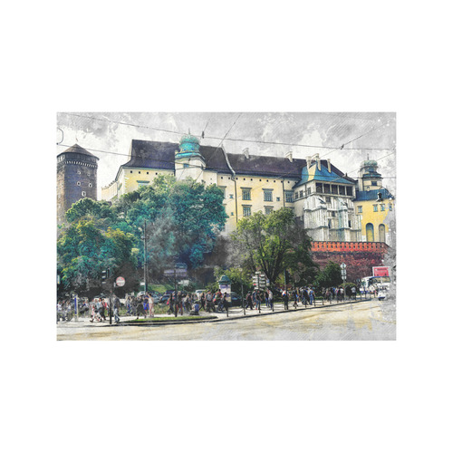 Cracow Krakow city art Placemat 12’’ x 18’’ (Six Pieces)