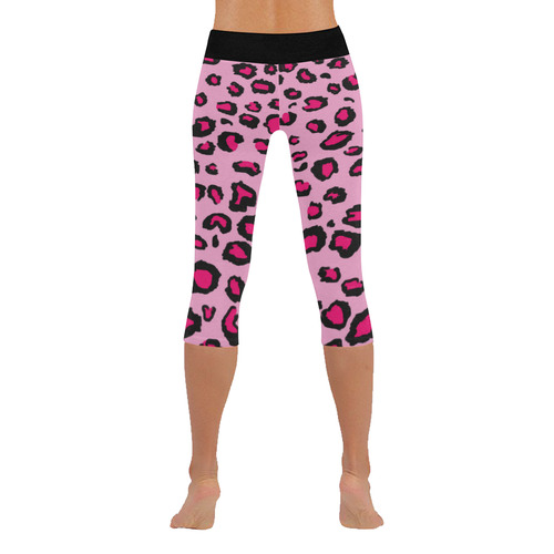 pink cheetah 3 Women's Low Rise Capri Leggings (Invisible Stitch) (Model L08)