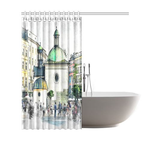 Cracow Krakow city art Shower Curtain 69"x70"