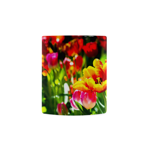 Colorful tulip flowers chic spring floral beauty White Mug(11OZ)