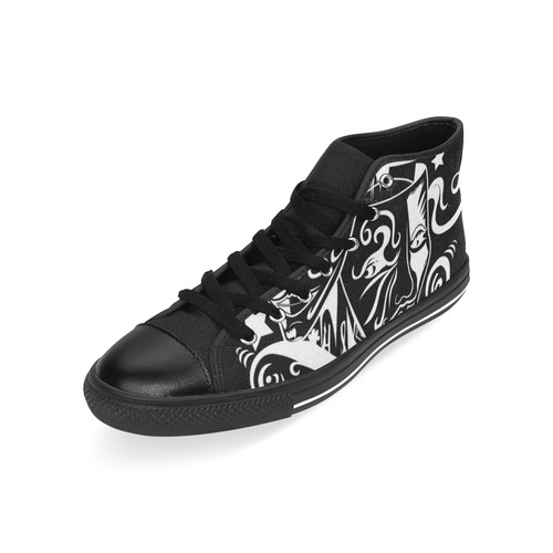 Zodiac - Gemini High Top Canvas Shoes for Kid (Model 017)