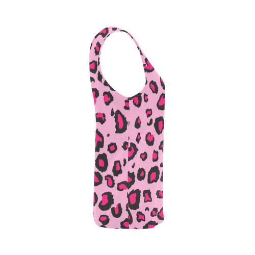 Pink Leopard All Over Print Tank Top for Women (Model T43)