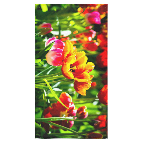 Colorful tulip flowers chic spring floral beauty Bath Towel 30"x56"