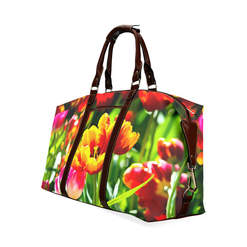 Tulip Flower Colorful Beautiful Spring Floral Classic Travel Bag (Model 1643) Remake