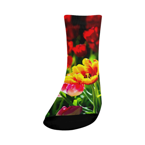 Tulip Flower Colorful Beautiful Spring Floral Crew Socks