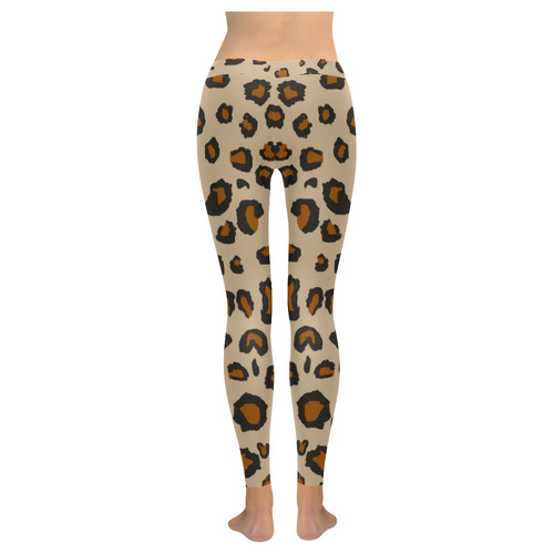 Leopard Print Women's Low Rise Leggings (Invisible Stitch) (Model L05)