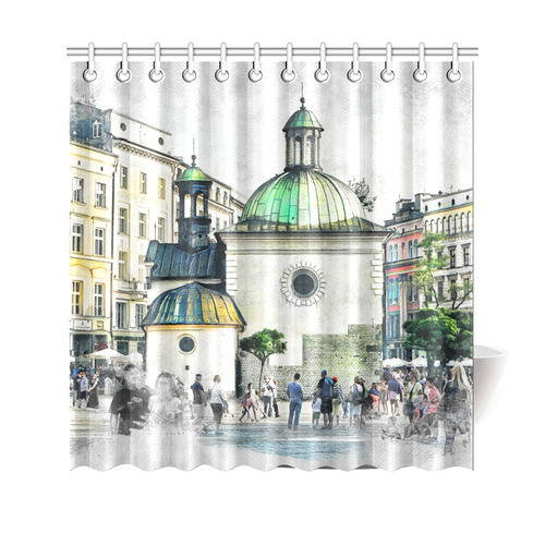 Cracow Krakow city art Shower Curtain 69"x70"