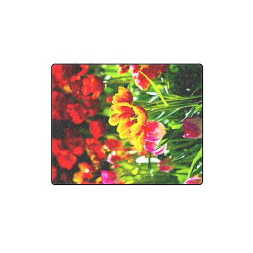 Tulip Flower Colorful Beautiful Spring Floral Blanket 40"x50"