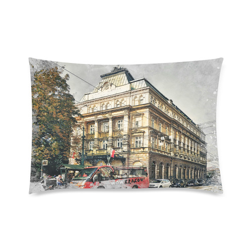 Cracow Krakow city art Custom Zippered Pillow Case 20"x30"(Twin Sides)