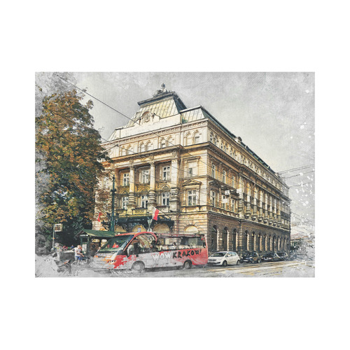 Cracow Krakow city art Placemat 14’’ x 19’’ (Set of 6)