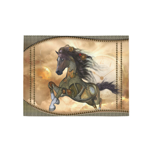 Aweseome steampunk horse, golden Area Rug 5'3''x4'