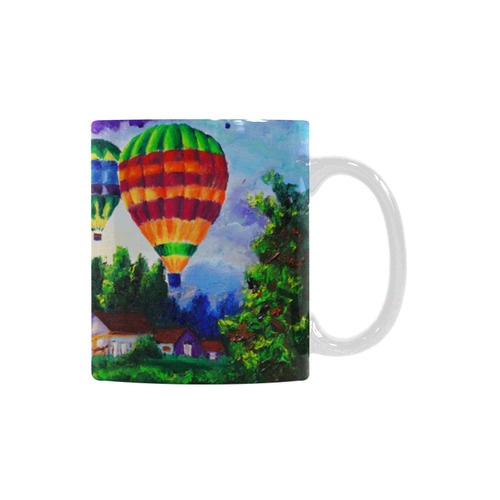 Oil Painting - Fire Balloon White Mug(11OZ)