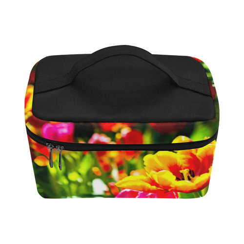 Colorful tulip flowers chic spring floral beauty Cosmetic Bag/Large (Model 1658)