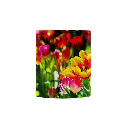 Colorful tulip flowers chic spring floral beauty Custom Morphing Mug