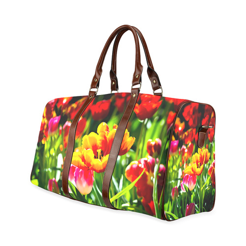 Tulip Flower Colorful Beautiful Spring Floral Waterproof Travel Bag/Large (Model 1639)