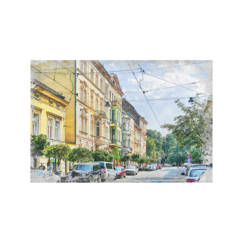 Cracow Krakow city art Placemat 12’’ x 18’’ (Six Pieces)