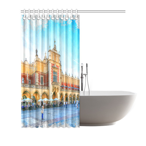 Cracow Krakow city art Shower Curtain 66"x72"