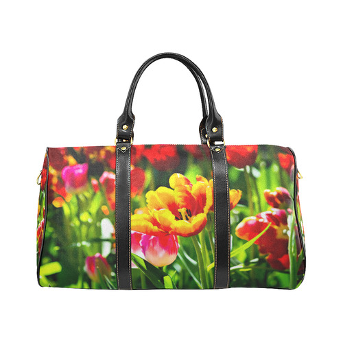 Tulip Flower Colorful Beautiful Spring Floral New Waterproof Travel Bag/Small (Model 1639)