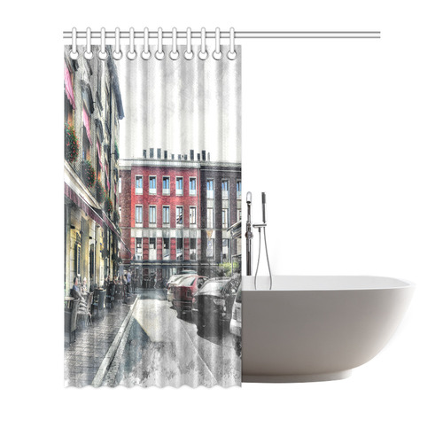 Cracow Krakow city art Shower Curtain 72"x72"