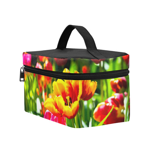 Colorful tulip flowers chic spring floral beauty Cosmetic Bag/Large (Model 1658)