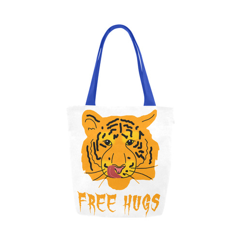 Tiger Licks His Lips Free Hugs Funny Romantic Canvas Tote Bag (Model 1657)