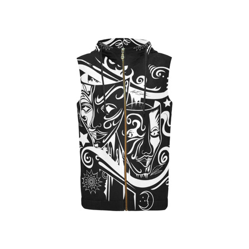 Zodiac - Gemini All Over Print Sleeveless Zip Up Hoodie for Women (Model H16)