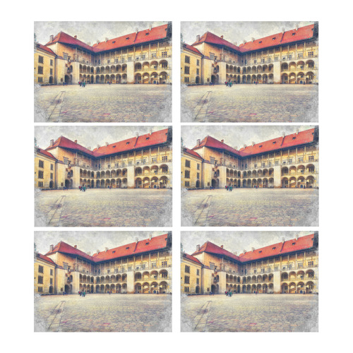 Cracow Krakow city art Placemat 14’’ x 19’’ (Set of 6)