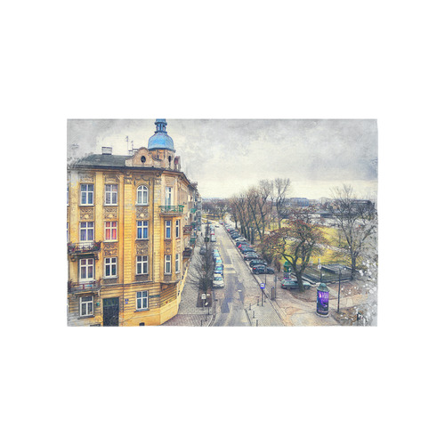 Cracow Krakow city art Cotton Linen Wall Tapestry 60"x 40"