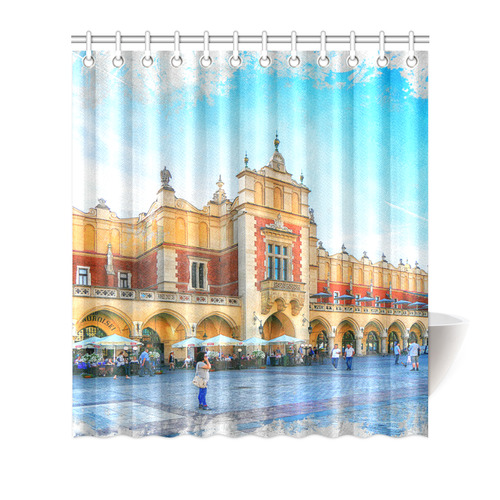 Cracow Krakow city art Shower Curtain 66"x72"