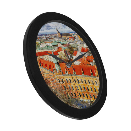 Cracow Krakow city art Circular Plastic Wall clock