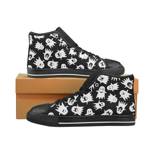 Halloween Ghosts High Top Canvas Shoes for Kid (Model 017)