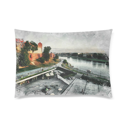 Cracow Krakow city art Custom Zippered Pillow Case 20"x30"(Twin Sides)