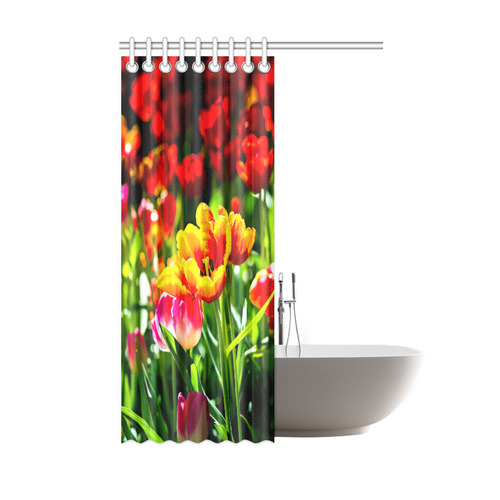 Tulip Flower Colorful Beautiful Spring Floral Shower Curtain 48"x72"